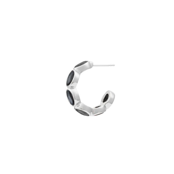Ying Hoop Earrings, Black Sapphire