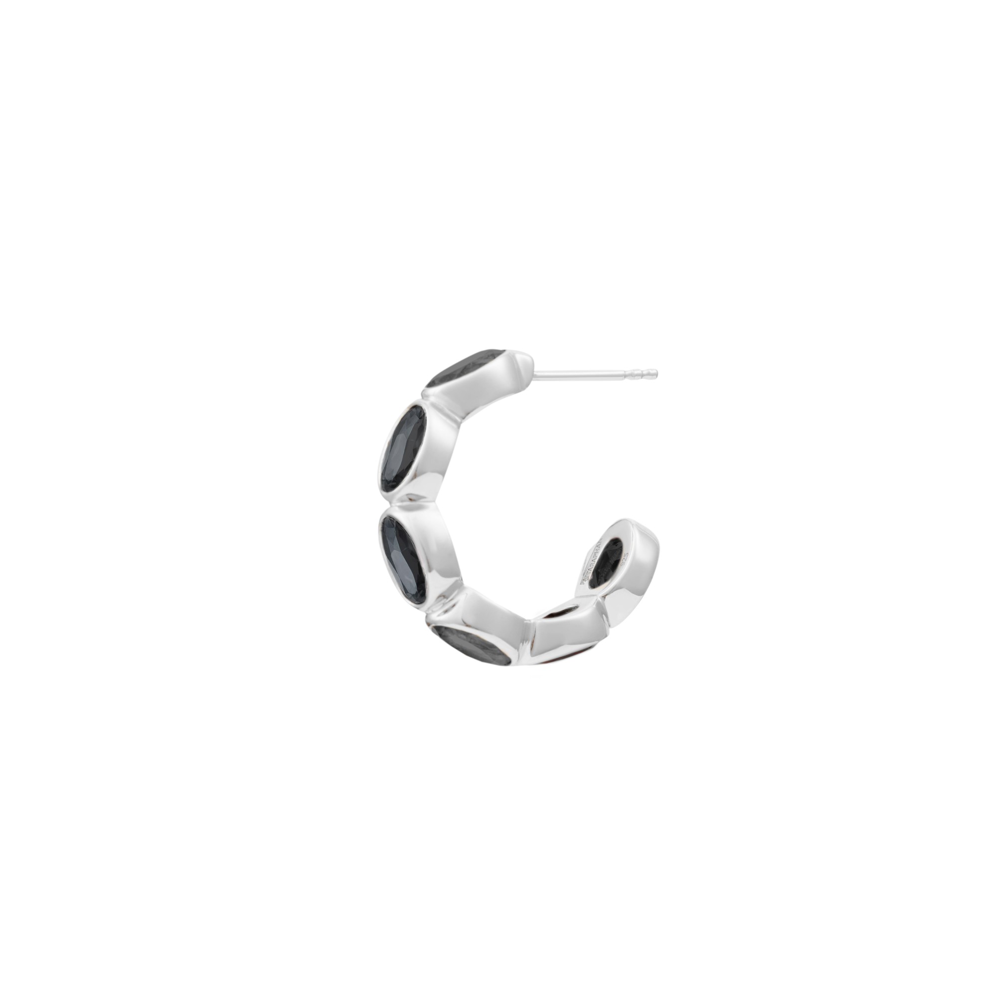 PATTARAPHAN_Ying Hoop Earring_Black Sapphire_Perspective