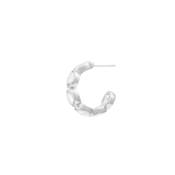 Ying Hoop Earrings, White topaz