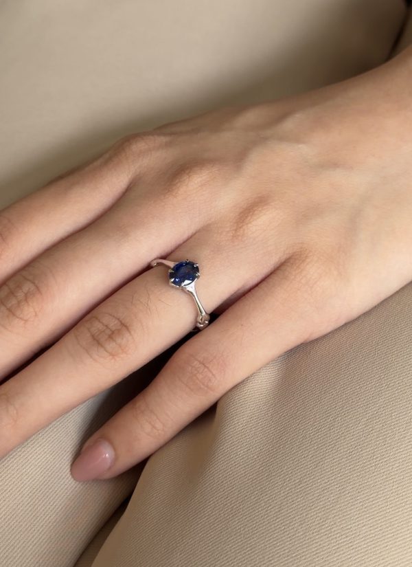 Remnants Solitaire Ring, Blue Sapphire